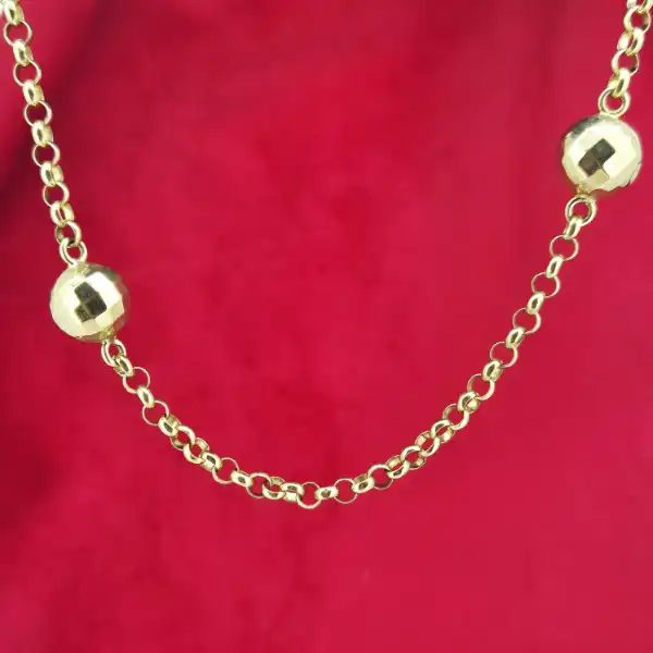 Fancy Necklace in 9ct Yellow Gold-9ct-yellow-gold-belcher-necklace-with-faceted-balls.webp