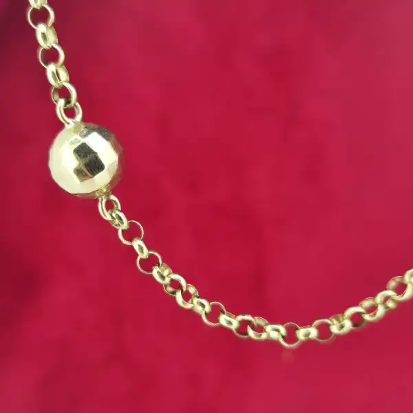 Fancy Necklace in 9ct Yellow Gold-9ct-yellow-gold-belcher-necklace-with-faceted-balls.webp