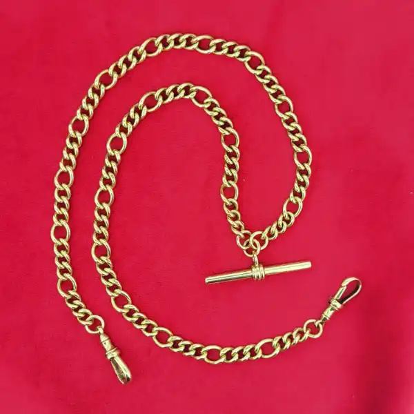 9ct Yellow Gold Close Figaro Link Albert Necklace-9ct-yellow-gold-close-figaro-link-albert-necklace.webp