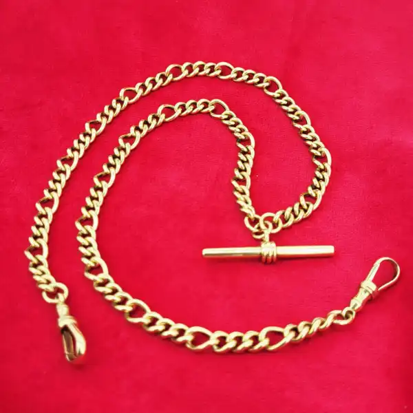 9ct Yellow Gold Close Figaro Link Albert Necklace-9ct-yellow-gold-close-figaro-link-albert-necklace.webp