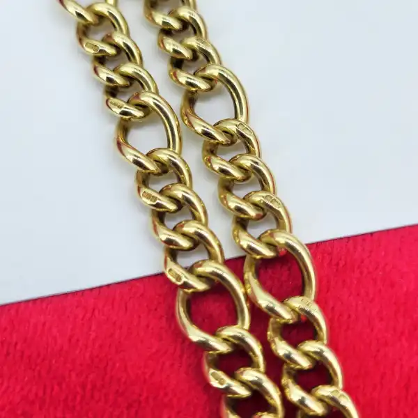 9ct Yellow Gold Close Figaro Link Albert Necklace-9ct-yellow-gold-close-figaro-link-albert-necklace.webp