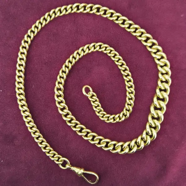 Graduated Antique Albert Chain in Yellow Gold - Heavyweight and Rare-9ct-yellow-gold-heavyweight-graduated-albert-chain.webp