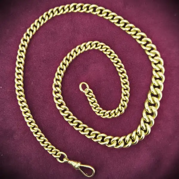  Thumbnail of Graduated Antique Albert Chain in Yellow Gold - Heavyweight and Rare