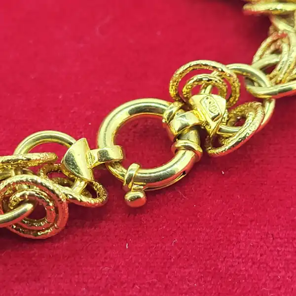 9ct Yellow Gold Fancy Bracelet - 22cm Long-9ct-yellow-gold-italian-fancy-bracelet.webp