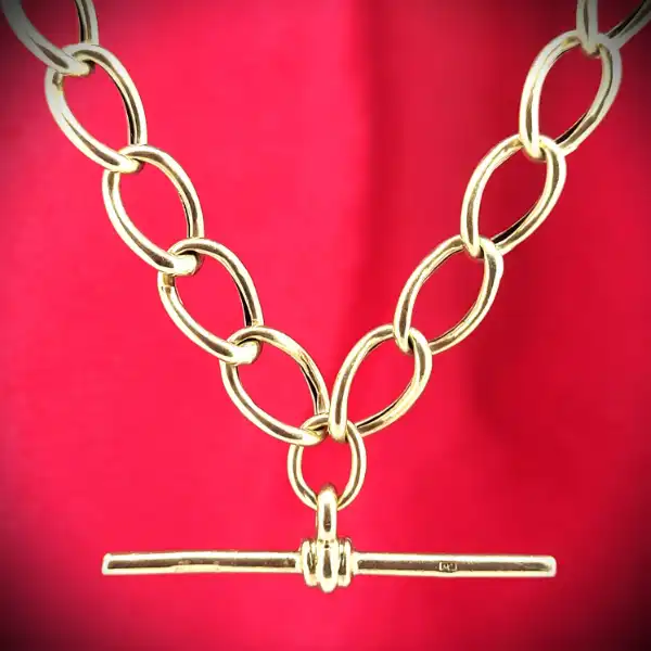 Revere 9ct Yellow Gold Belcher T-Bar Necklace (9308181) | Argos Price  Tracker | pricehistory.co.uk