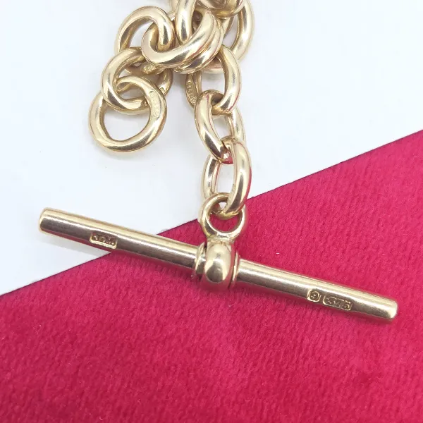 Antique Yellow Gold Loose Link Albert Chain-9ct-yellow-gold-loose-link-albert-with-tbar.webp
