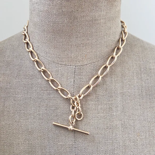 Antique Yellow Gold Loose Link Albert Chain-9ct-yellow-gold-loose-link-albert-with-tbar.webp