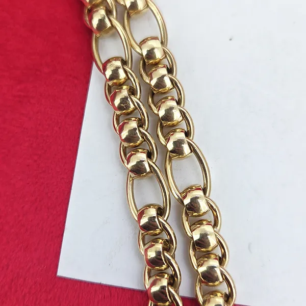 9ct Yellow Gold Rollerball with Figaro Link- Crown View 
