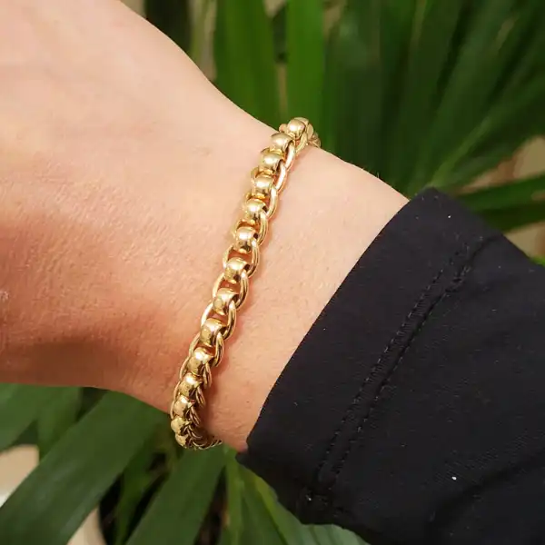 9ct Yellow Gold Roller Ball Bracelet-9ct-yellow-gold-rollerball-bracelet-20-grams.webp