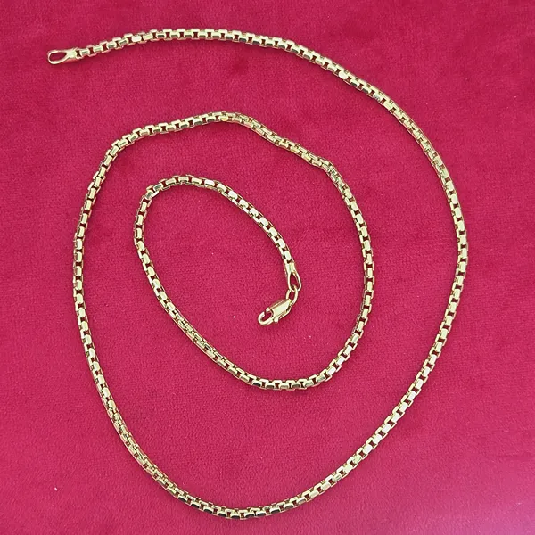 9ct Yellow Gold Rounded Venetian Necklace- Side View 