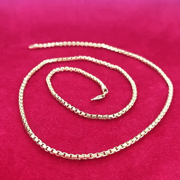 9ct Yellow Gold Rounded Venetian Necklace- Front View 