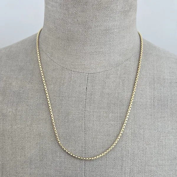 9ct Yellow Gold Rounded Venetian Necklace-Original 