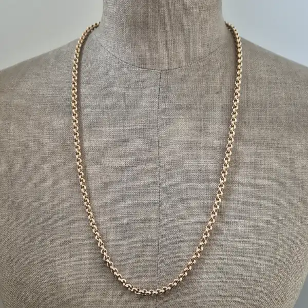 Vintage 24 Inch Yellow Gold Belcher Chain-9ct-yellow-gold-vintage-belcher-necklace.webp