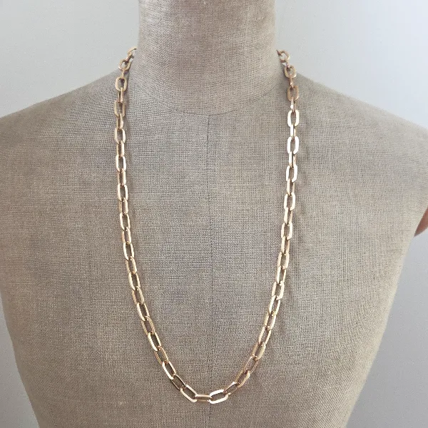9ct Yellow Gold Paperclip Chain-Left View 