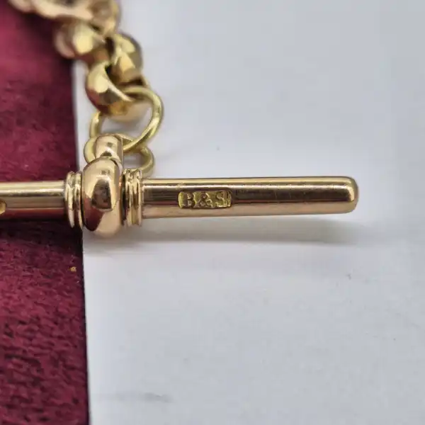 9ct Rose Gold Antique Belcher Chain with T-Bar-antique-diamond-cut-belcher-chain-with-tbar.webp