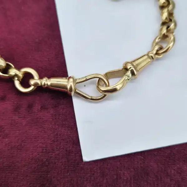 9ct Rose Gold Antique Belcher Chain with T-Bar-antique-diamond-cut-belcher-chain-with-tbar.webp