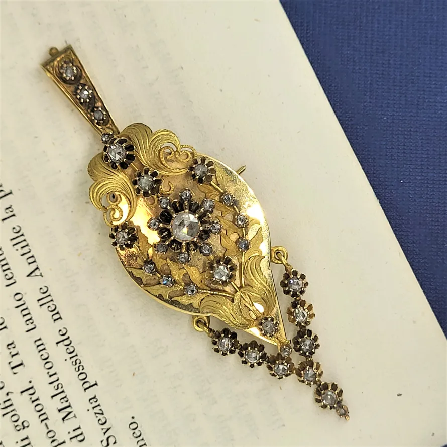 Exquisite Antique Gold & Diamond Pendant/Brooch-antique-diamond-pendant.webp