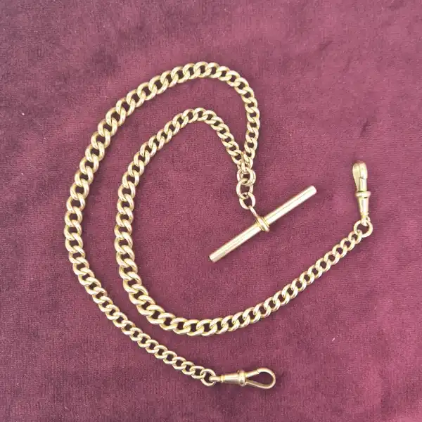 Antique 9ct Rose Gold Graduated Albert Chain-antique-graduated-albert-in-rose-gold.webp