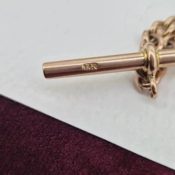 Antique 9ct Rose Gold Graduated Albert Chain-antique-graduated-albert-in-rose-gold.webp
