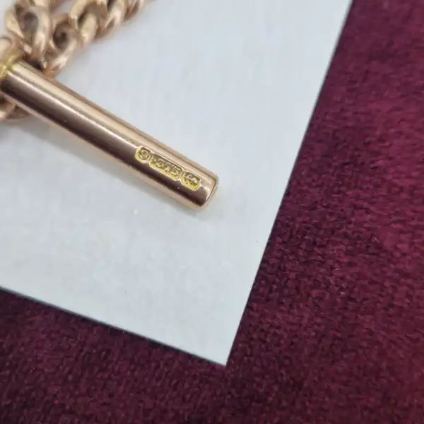 Antique 9ct Rose Gold Graduated Albert Chain-antique-graduated-albert-in-rose-gold.webp