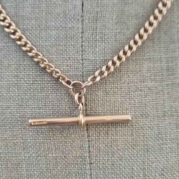 Antique 9ct Rose Gold Graduated Albert Chain-antique-graduated-albert-in-rose-gold.webp