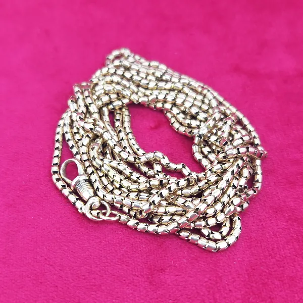 Gorgeous Antique 15ct Longuard Chain- Side View 