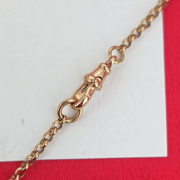Date 1920! Antique Medal on an Antique Belcher Chain- Reverse Angle 