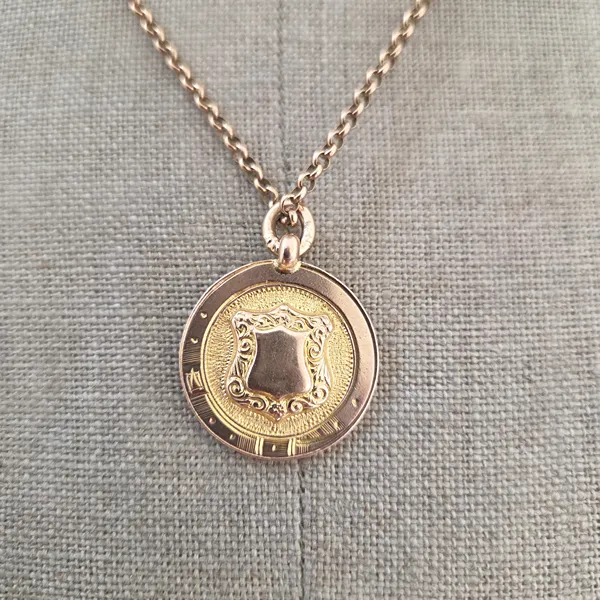Date 1920! Antique Medal on an Antique Belcher Chain-Original 