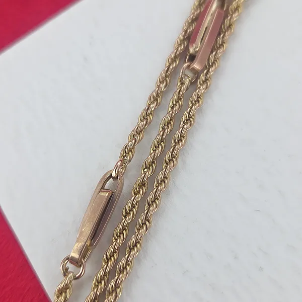 Antique Rope Longuard in 9ct Yellow Gold- Reverse Angle 