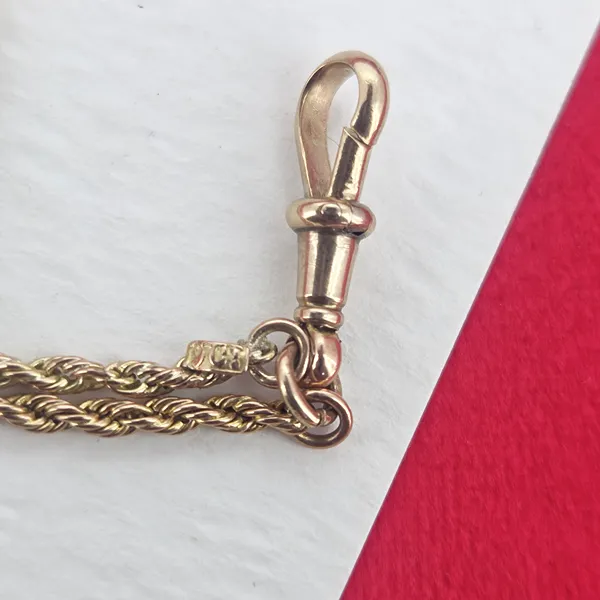 Antique Rope Longuard in 9ct Yellow Gold- Crown View 