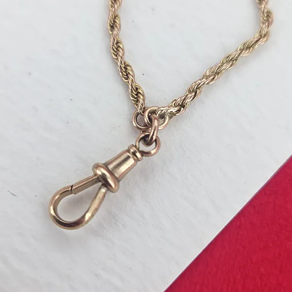 Antique Rope Longuard in 9ct Yellow Gold- Magnified 