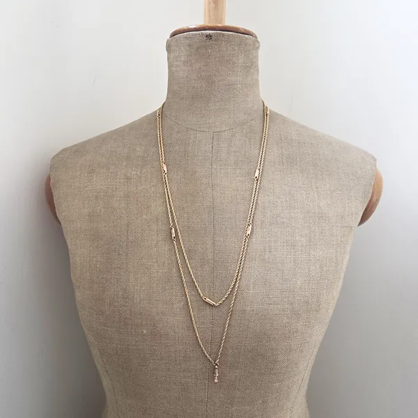 Antique Rope Longuard in 9ct Yellow Gold-Original 