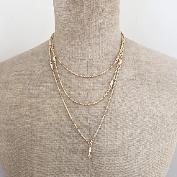 Antique Rope Longuard in 9ct Yellow Gold-Small 