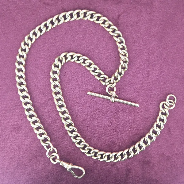 Antique Rose Gold Albert Chain- Side View 