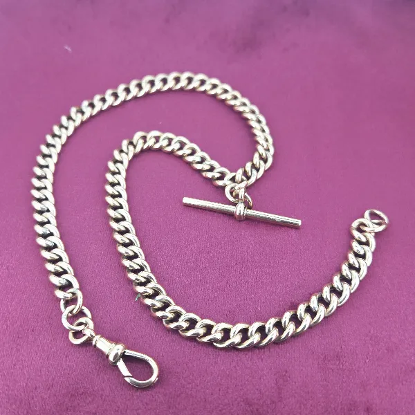 Antique Rose Gold Albert Chain- Front View 
