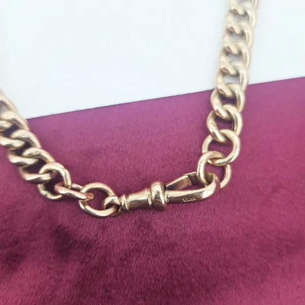 Antique Rose Gold Albert Chain- Magnified 