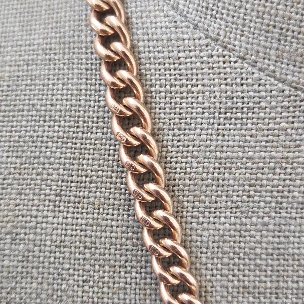 Antique Rose Gold Albert Necklace - 21 Inches-Original 
