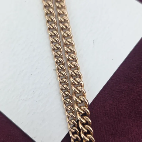 Antique Rose Gold Graduated T-Bar Necklace - 20 Inches- Crown View 