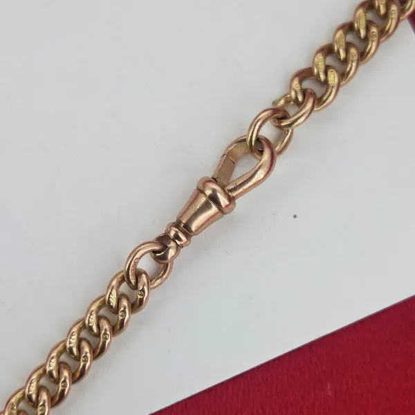 Antique Rose Gold Albert Chain with T-Bar with Optional Extender-Small 