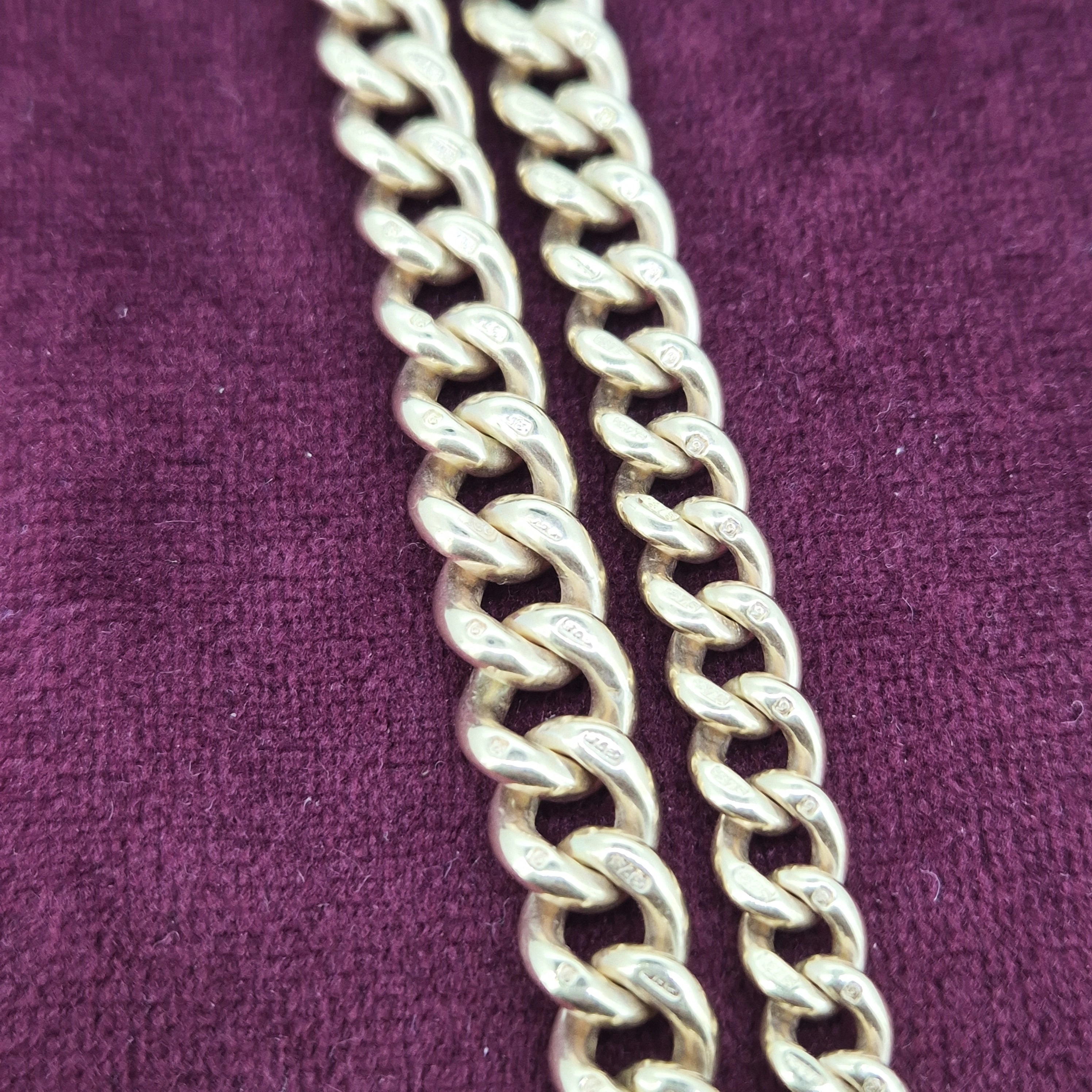 Beautiful 9ct Rose Gold Antique Albert Chain-beautiful-rose-gold-albert-chain-original-links-fittings.webp