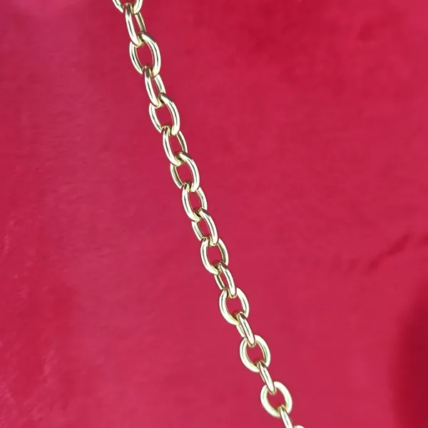 9ct Gold Cable Link Necklace with T-Bar and Heart-Original 