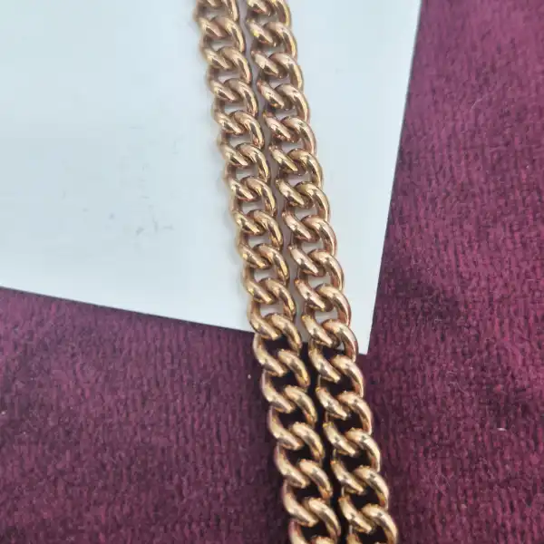 Vintage Rounded Curb 9ct Rose Gold T-Bar Necklace-curb-link-albert-with-tbar-in-rose-gold.webp