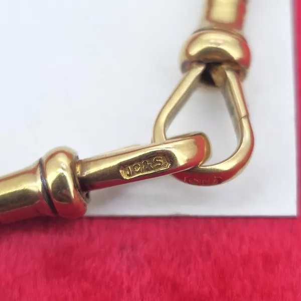 Gorgeous Dainty 18ct Yellow Gold Albert Chain with T-Bar and Bolt Ring-Small 