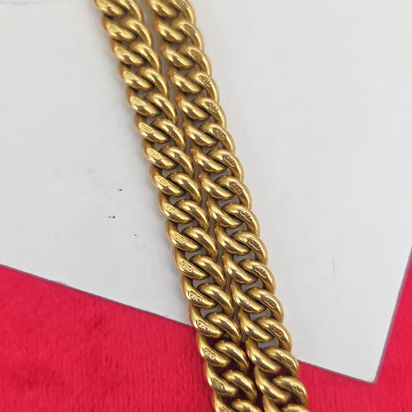 Date 1985! 18ct Yellow Gold Albert Chain with T-Bar and Bolt Ring-Original 