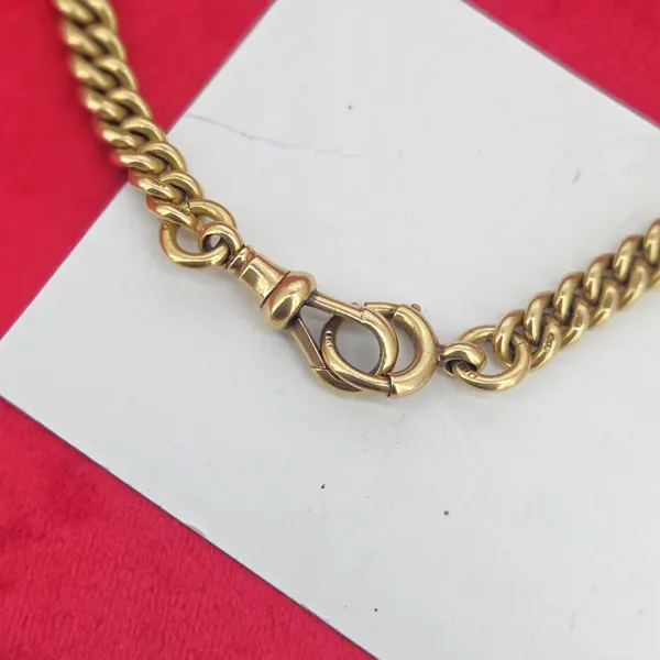 Date 1985! 18ct Yellow Gold Albert Chain with T-Bar and Bolt Ring-Small 