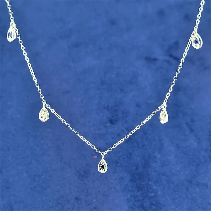 18ct Gold, Sapphire & Diamond Trace Necklace-diamond-set-trace-chain-dublin.webp