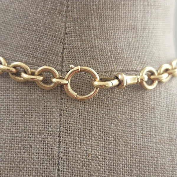 Divine Antique Yellow Gold 18ct Albert Chain-Right View 