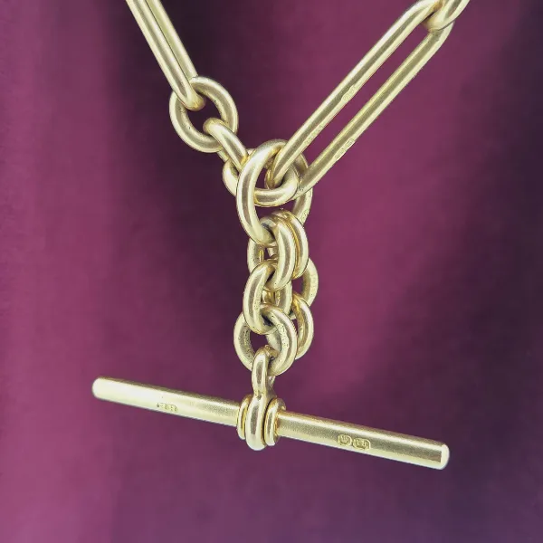 Divine Antique Yellow Gold 18ct Albert Chain- Close Up 