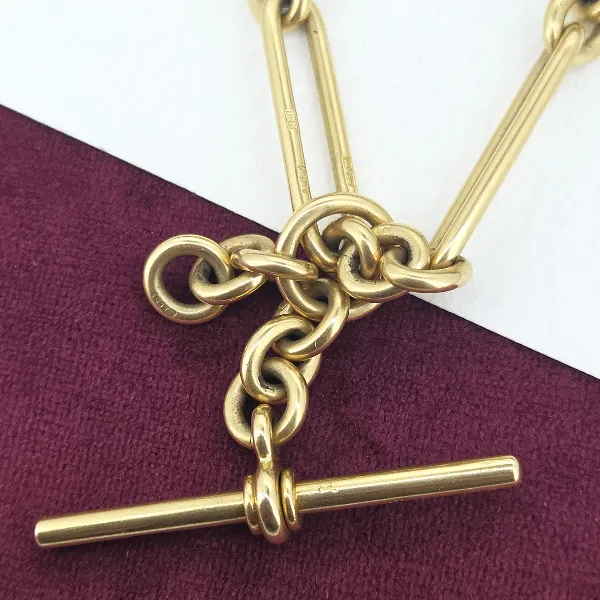 Divine Antique Yellow Gold 18ct Albert Chain- Reverse Angle 
