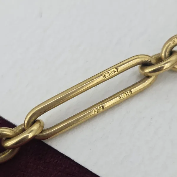 Divine Antique Yellow Gold 18ct Albert Chain- Magnified 